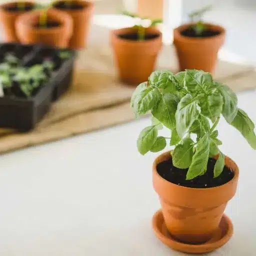Grow Basil Indoors: Gardener's Guide to Harvesting Basil growing basil indoors (1)