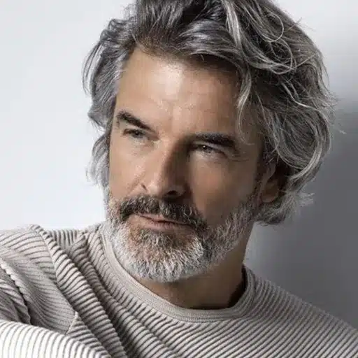 Long Hair Styles for Older Men: Stylish Haircuts and Trends incorporating facial hair with long hairstyles
